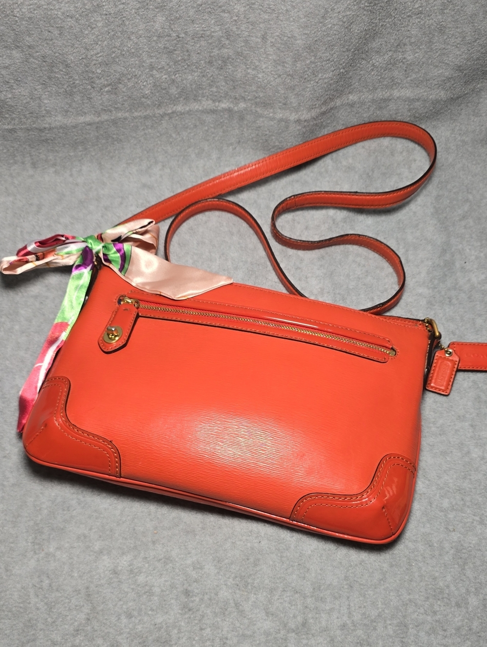 Coach Madison Leather Pocket Swingpack Crossbody Tangerine Orange